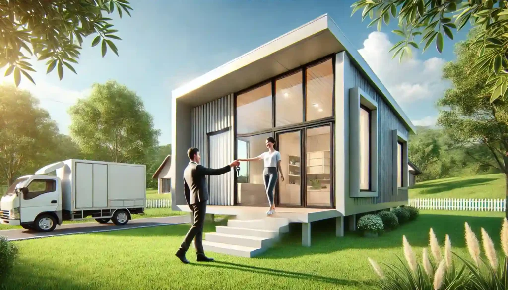 familia en casa modular