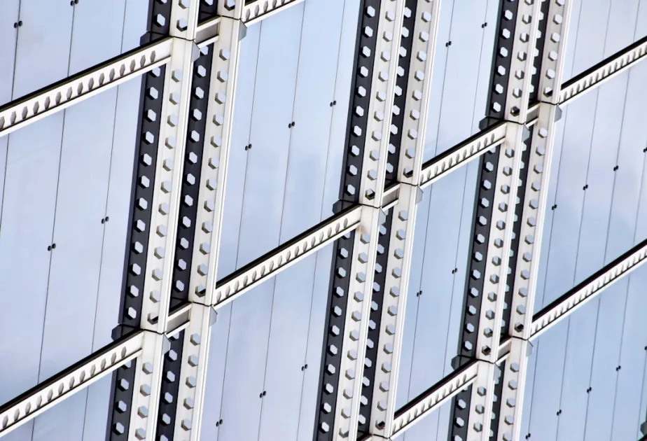 white metal building frame